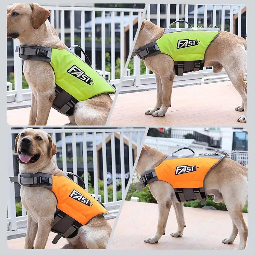 Dog Life Jacket - Colete salva-vidas ajustável para animais de