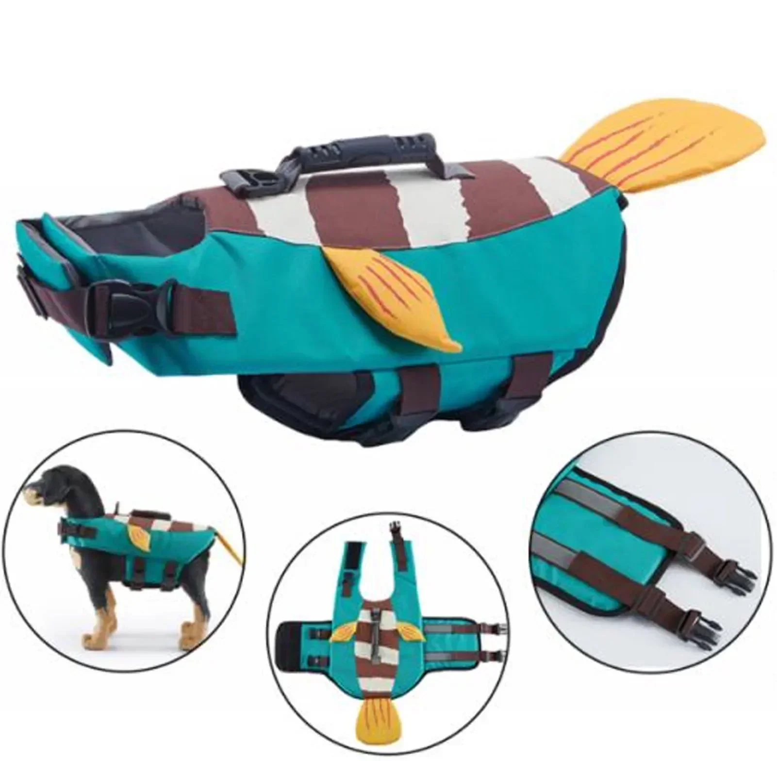 Dog Life Jacket - Colete Salva-Vidas Impermeável para Cães de