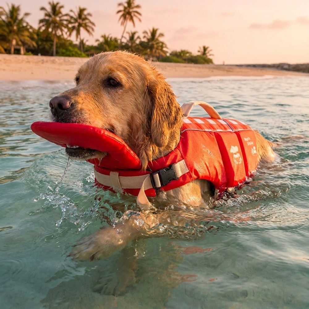 Colete Salva-Vidas Impermeável - Dog Life Jacket avaliação e preço